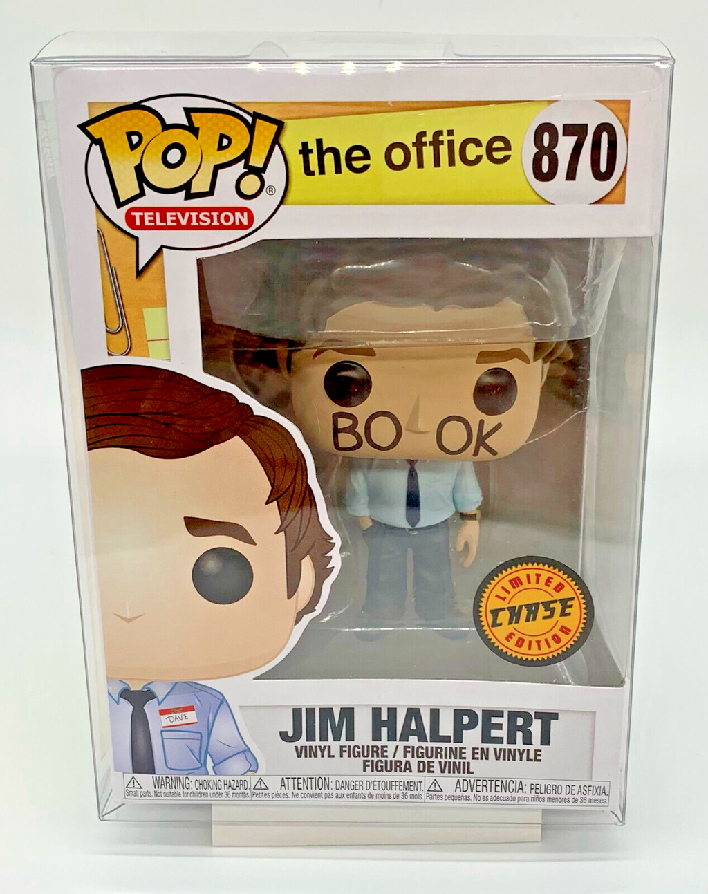 Jim Halpert Pop #870 The Office Chase Limited Edition Funko Pop 2019 Protector