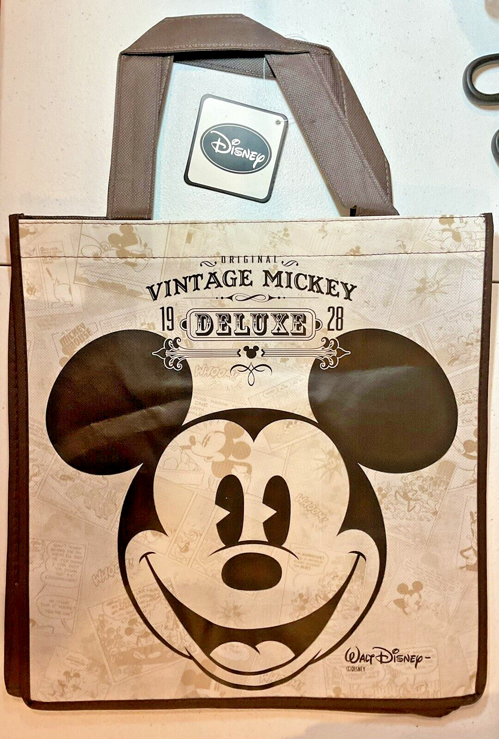 Vintage Mickey Mouse Reusable Shopping Bag Disney New 13 x 13 x 6.5 Mickey 1928