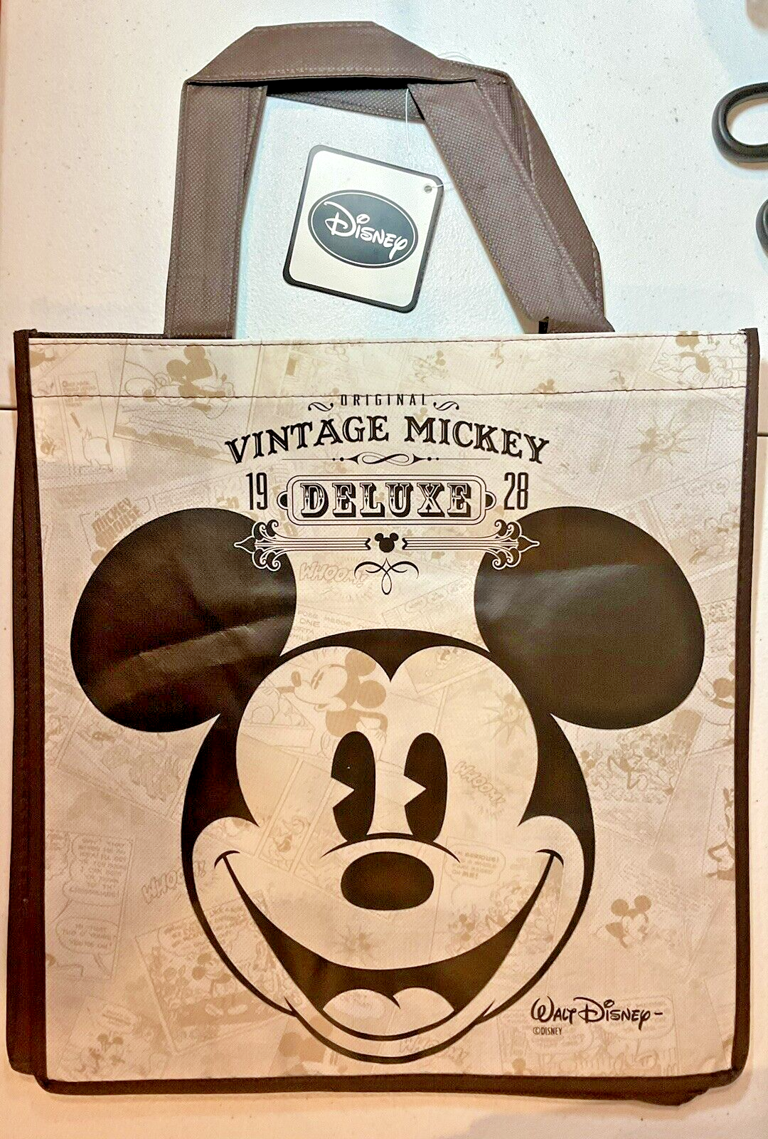 Vintage Mickey Mouse Reusable Shopping Bag Disney New 13 x 13 x 6.5 Mickey 1928