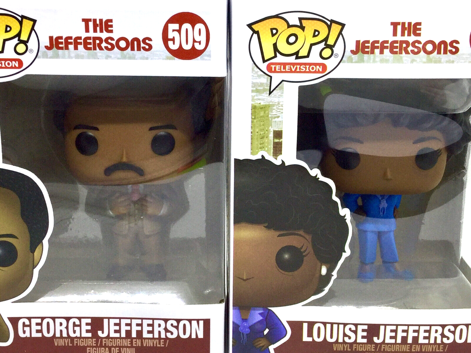 George Jefferson Pop #509 and Louise Jefferson Pop #510 Set Funko 2018 Vaulted