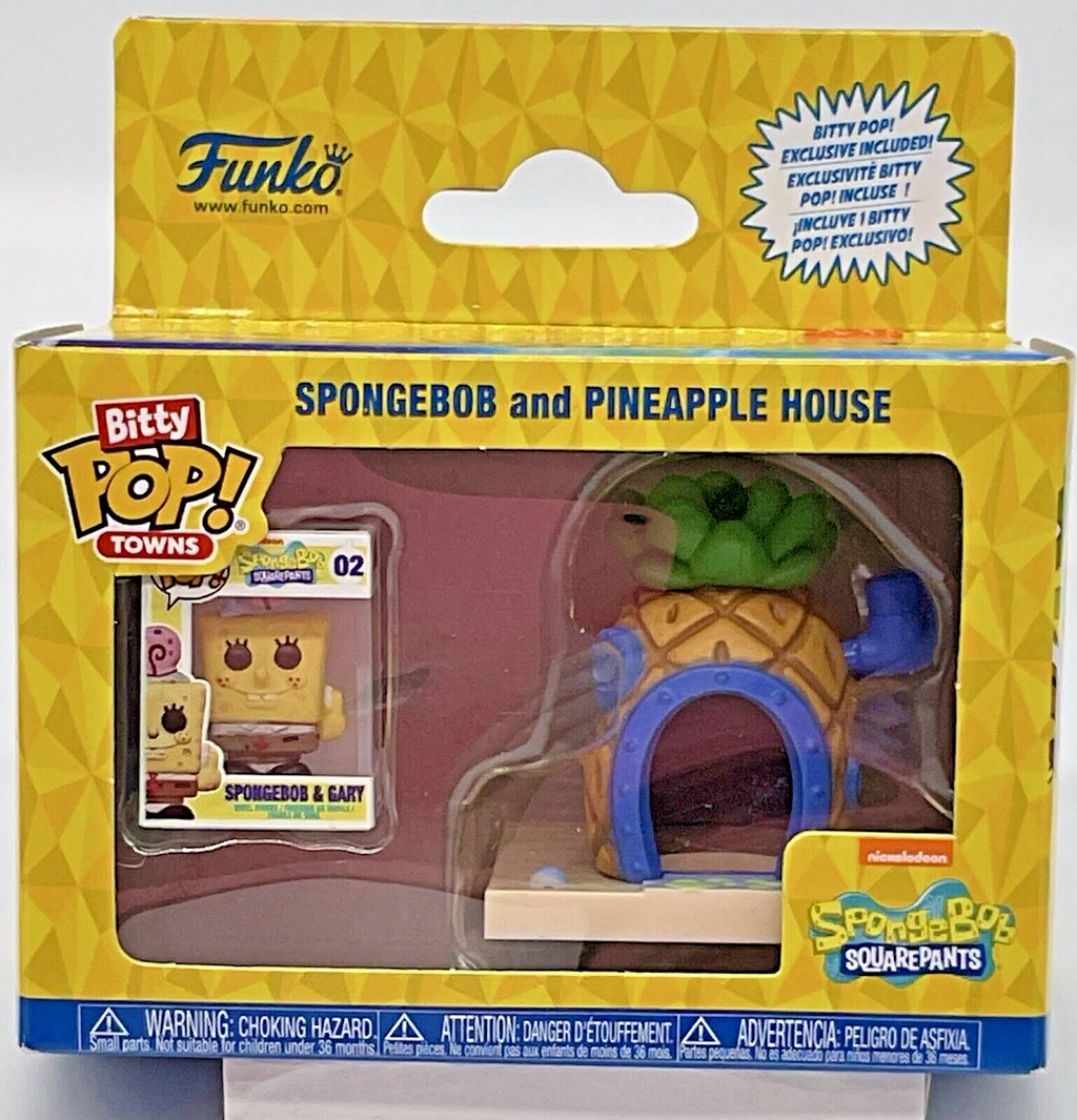 Spongebob with Gary and Pineapple House Funko Bitty Pop Towns 2024