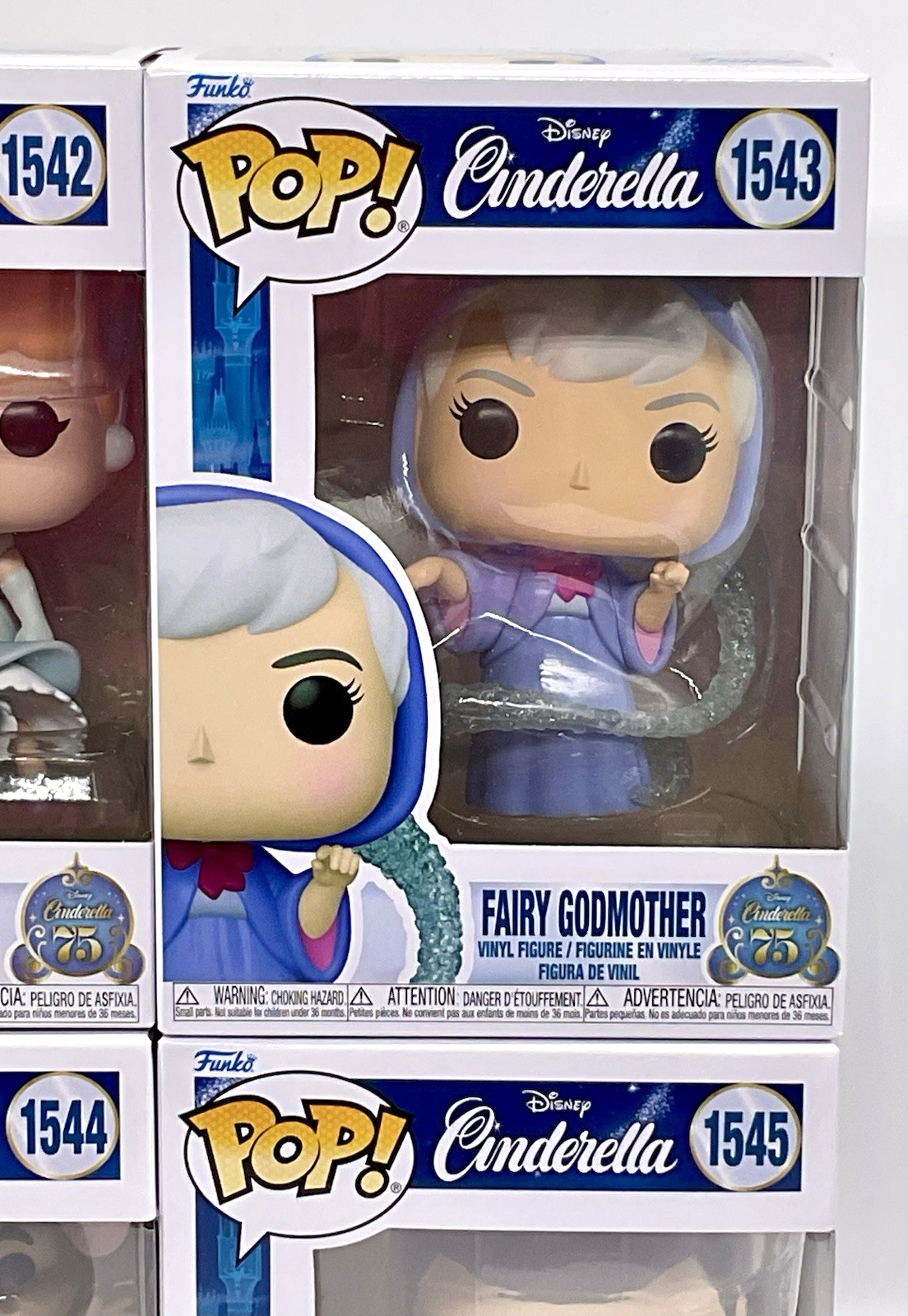 Cinderella 4 Piece Funko Pop Set - Disney Fairy Godmother, Jaq + Gus Gus, Prince