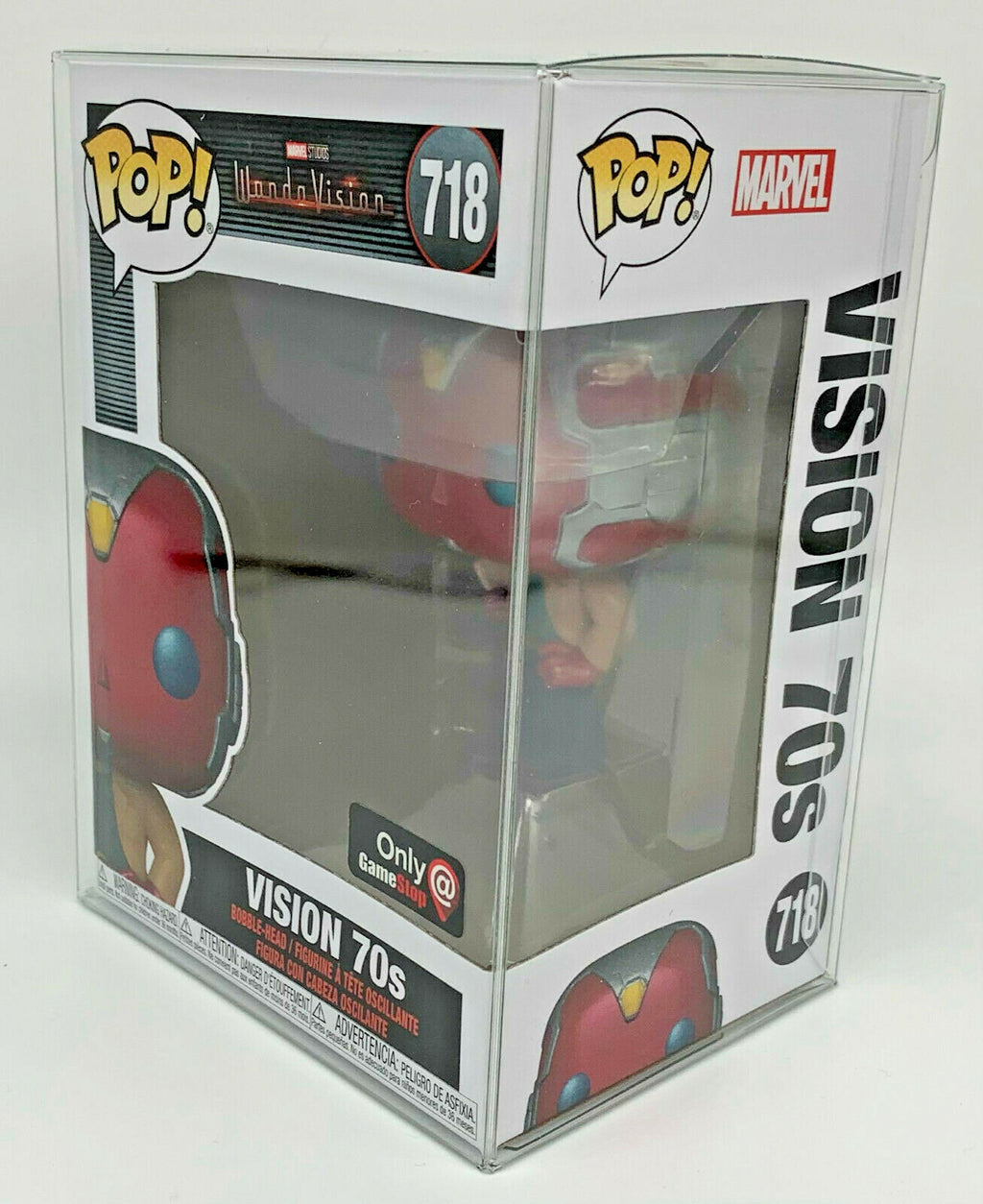 Vision 70's Pop #718 Wanda Vision Funko Pop Gamestop Exclusive in Protector 2021