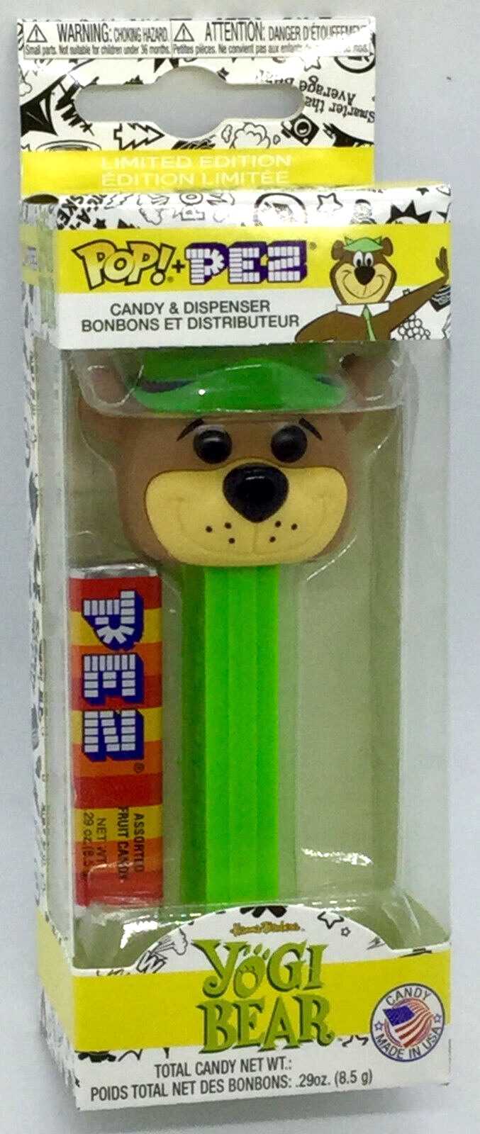Yogi Bear Funko Pop Pez Dispenser/Candy Hanna Barbera 2018 Vaulted green stem
