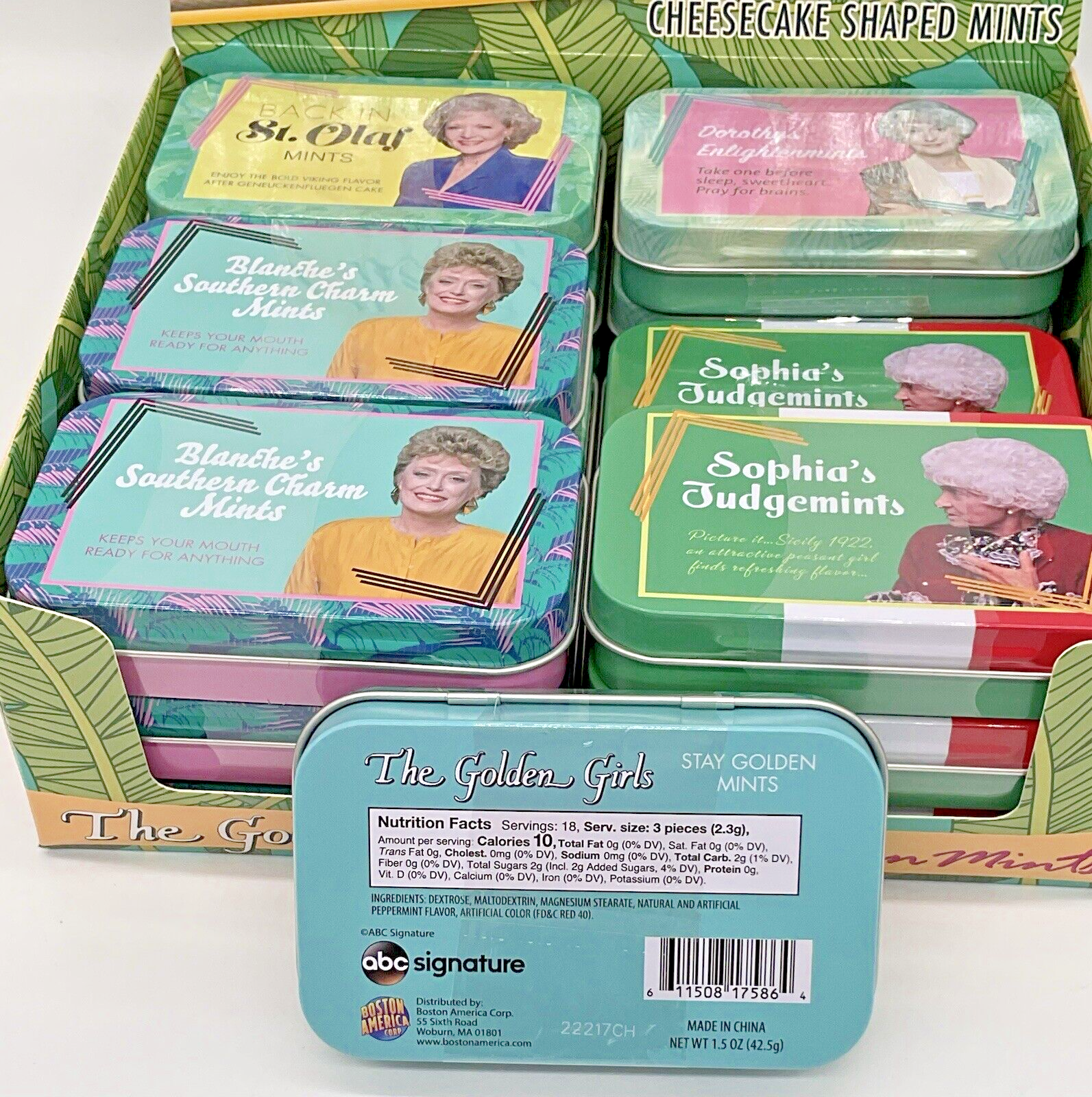 The Golden Girls Stay Golden Cheesecake Shaped Mints In Collectible Tin - Rose