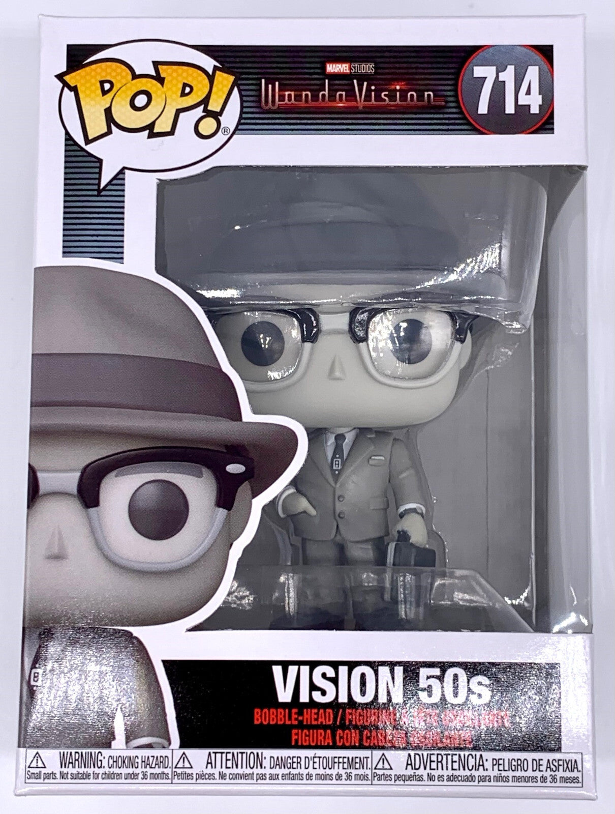 Vision 50's Black & White Pop #714 Funko Wanda Vision Marvel Minor Box Damage