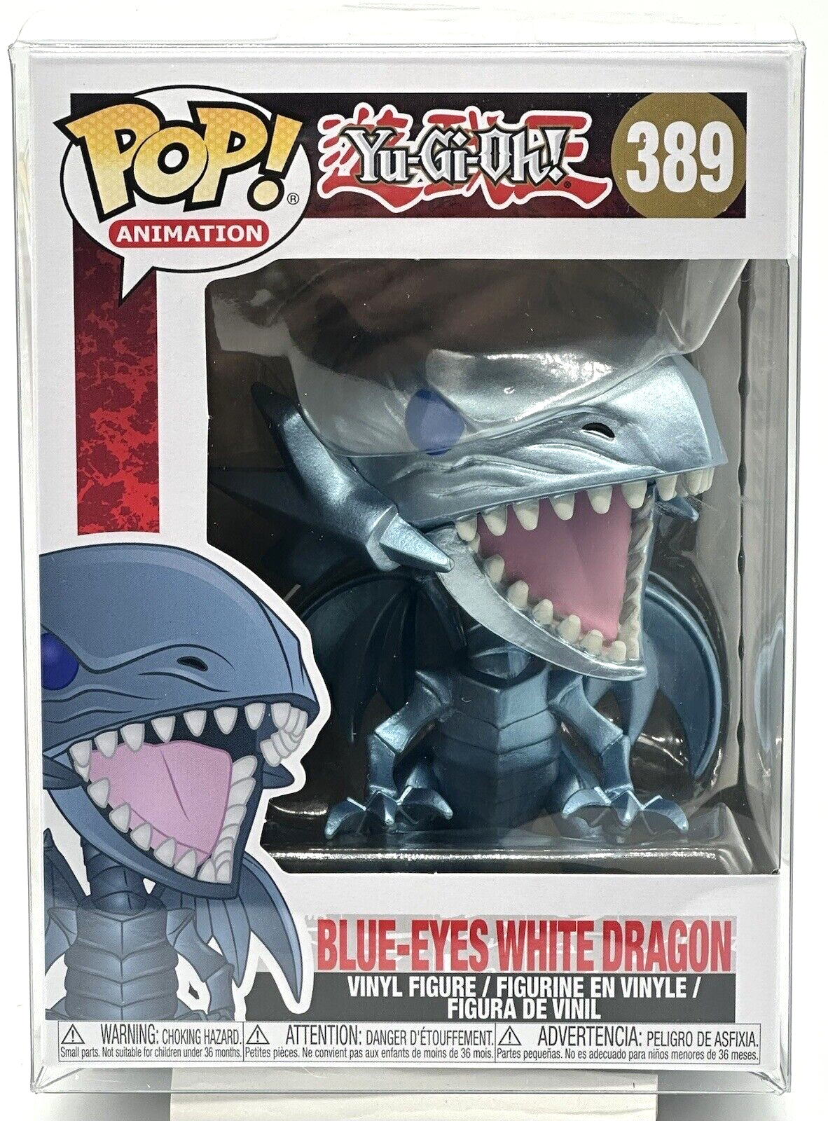 Blue Eyes White Dragon Pop #389 Yu-Gi-Oh Funko 2018/2023 Release Pop Protector