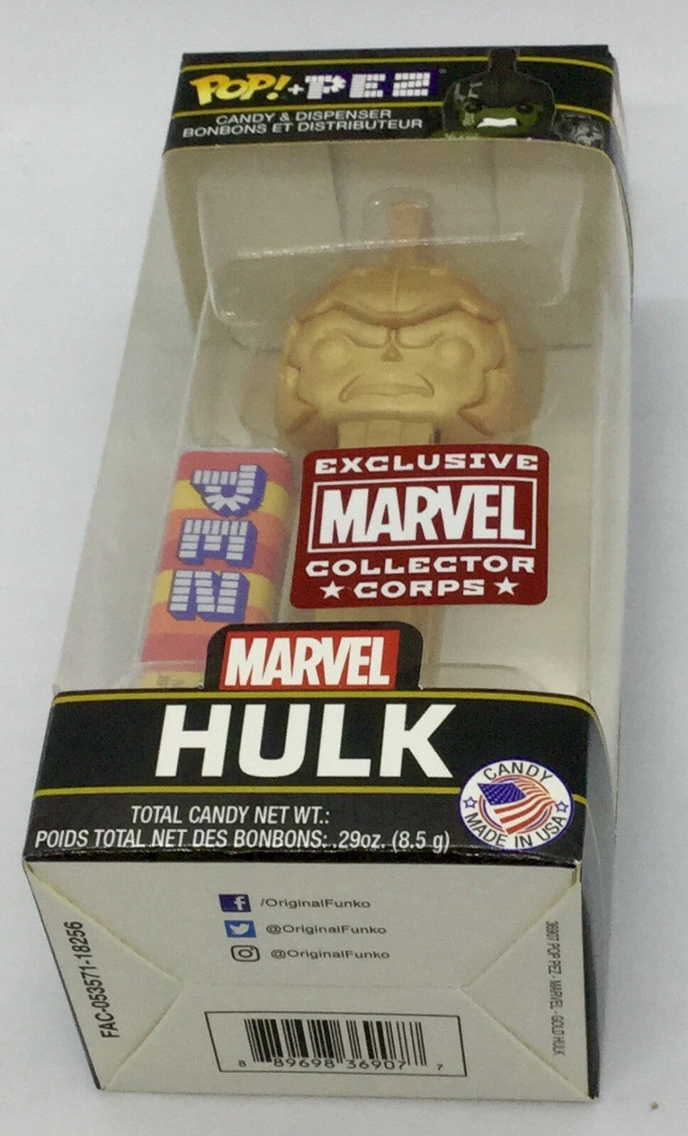 Hulk Marvel Gold Funko Pop Pez Marvel Collector Corps Exclusive 2020 Vaulted