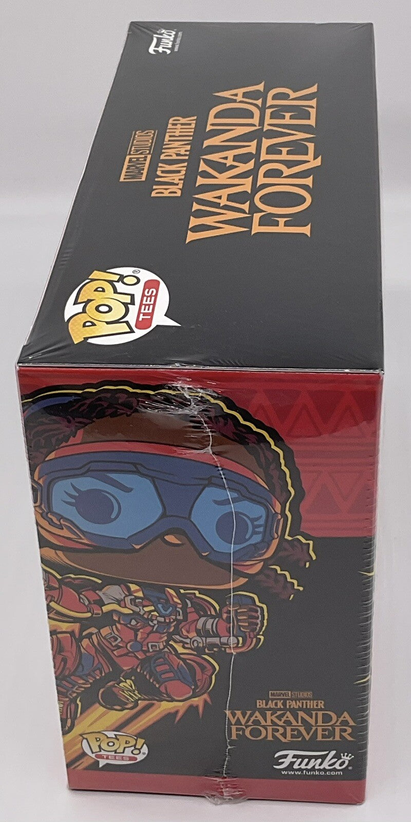 Black Panther Wakanda Forever Funko Pop + Tee Size Large Marvel Iron Heart Glows