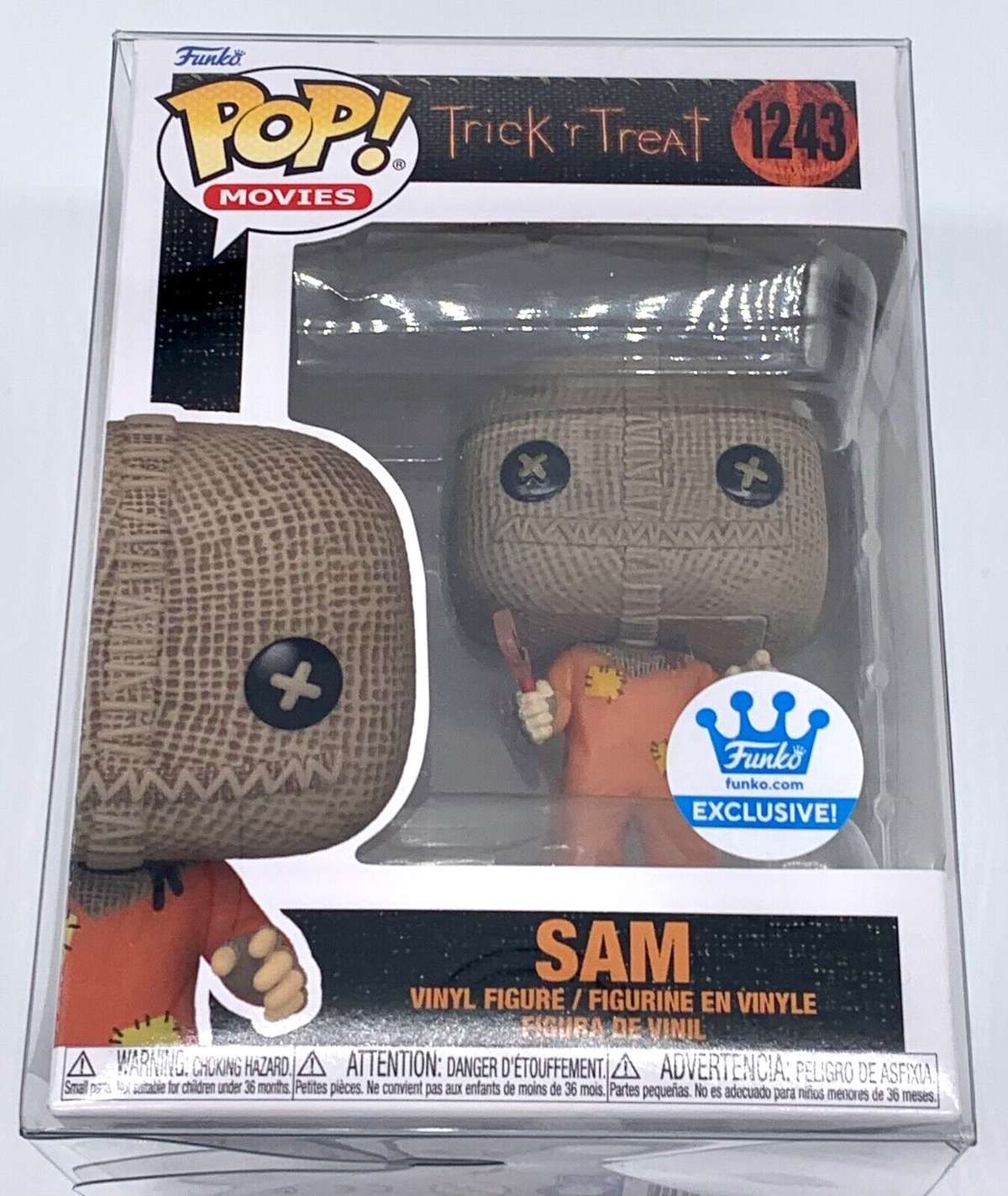 Sam Pop #1243 Trick ‘r Treat Funko Pop Exclusive 2022 in Pop Protector