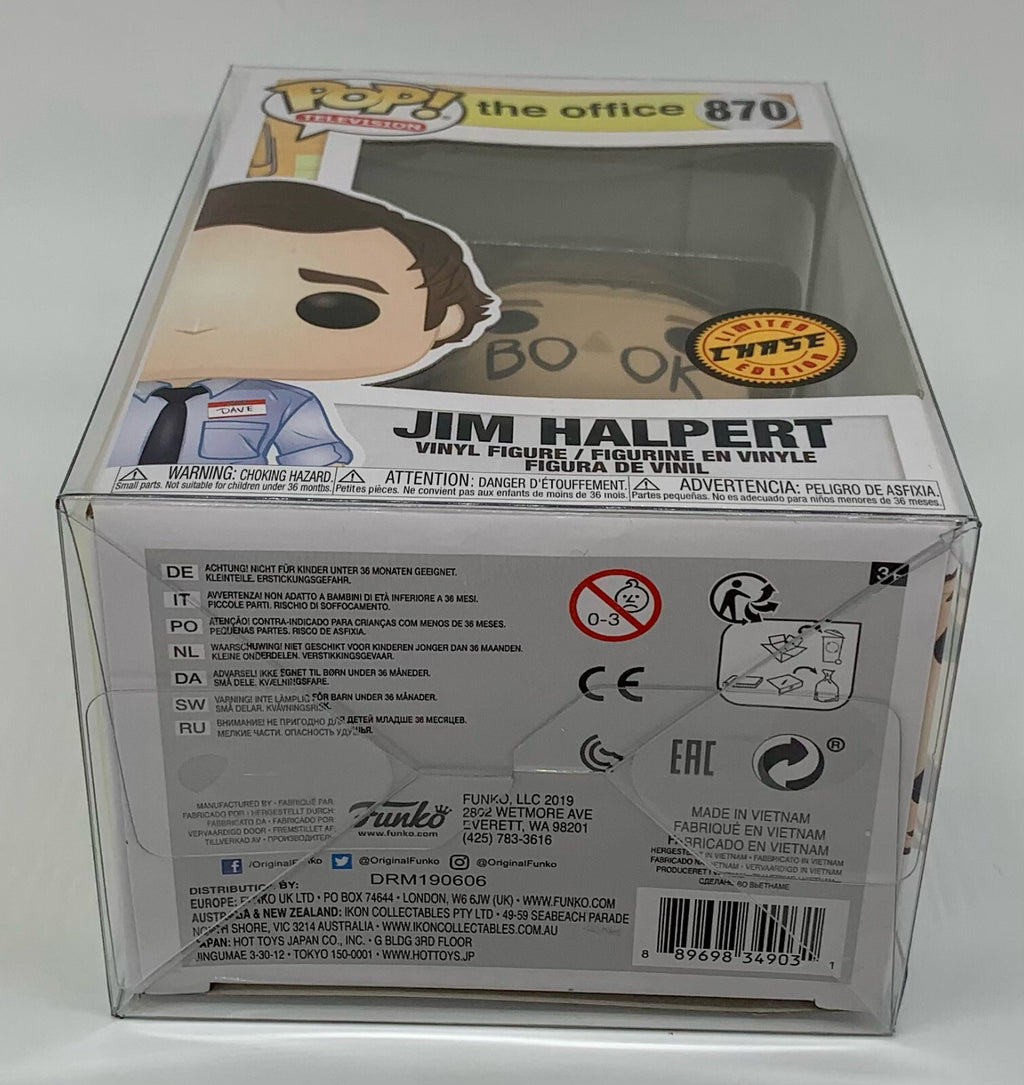 Jim Halpert Pop #870 The Office Chase Limited Edition Funko Pop 2019 Protector