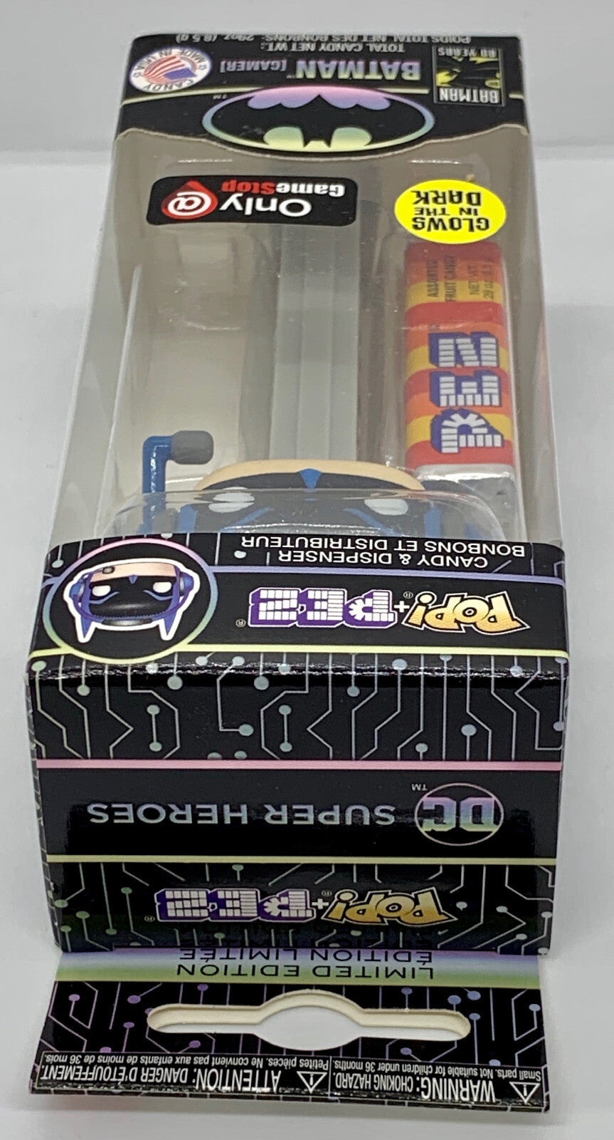 Batman Gamer Funko Pop Pez Glows Game Stop Exclusive 2019 Dispenser and Candy