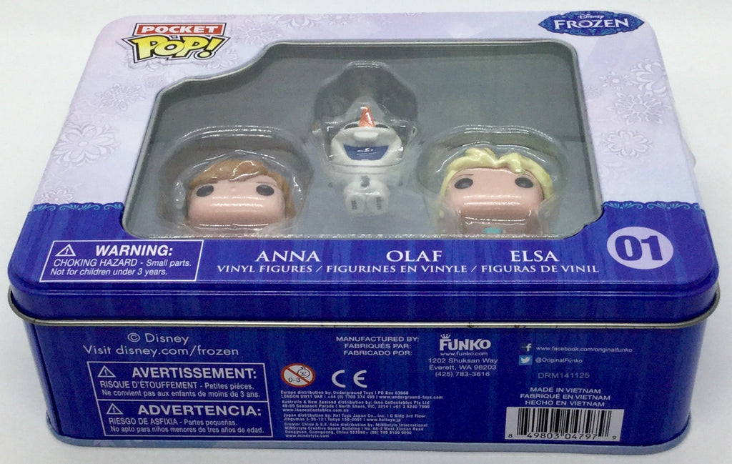 Disney Frozen Pocket Pops in Collectible Tin #01  Anna, Olaf, Elsa Funko Vaulted