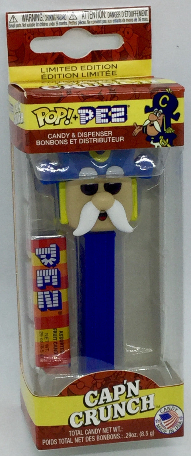 Cap’N Crunch Funko Pop Pez Quaker Oats Dispenser/Candy 2018 Vaulted Blue Stem