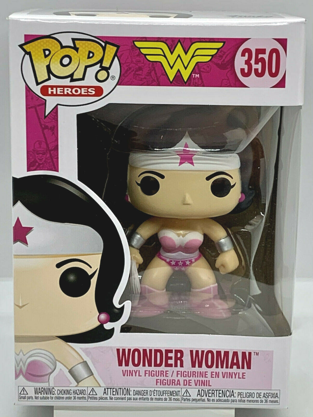 Wonder Woman Pop #350 DC Funko Pop Heroes 2020 Breast Cancer Awareness 
