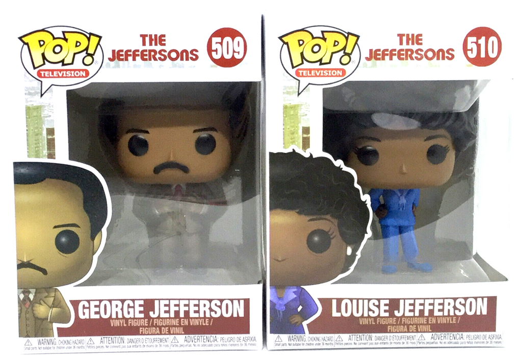 George Jefferson Pop #509 and Louise Jefferson Pop #510 Set Funko 2018 Vaulted