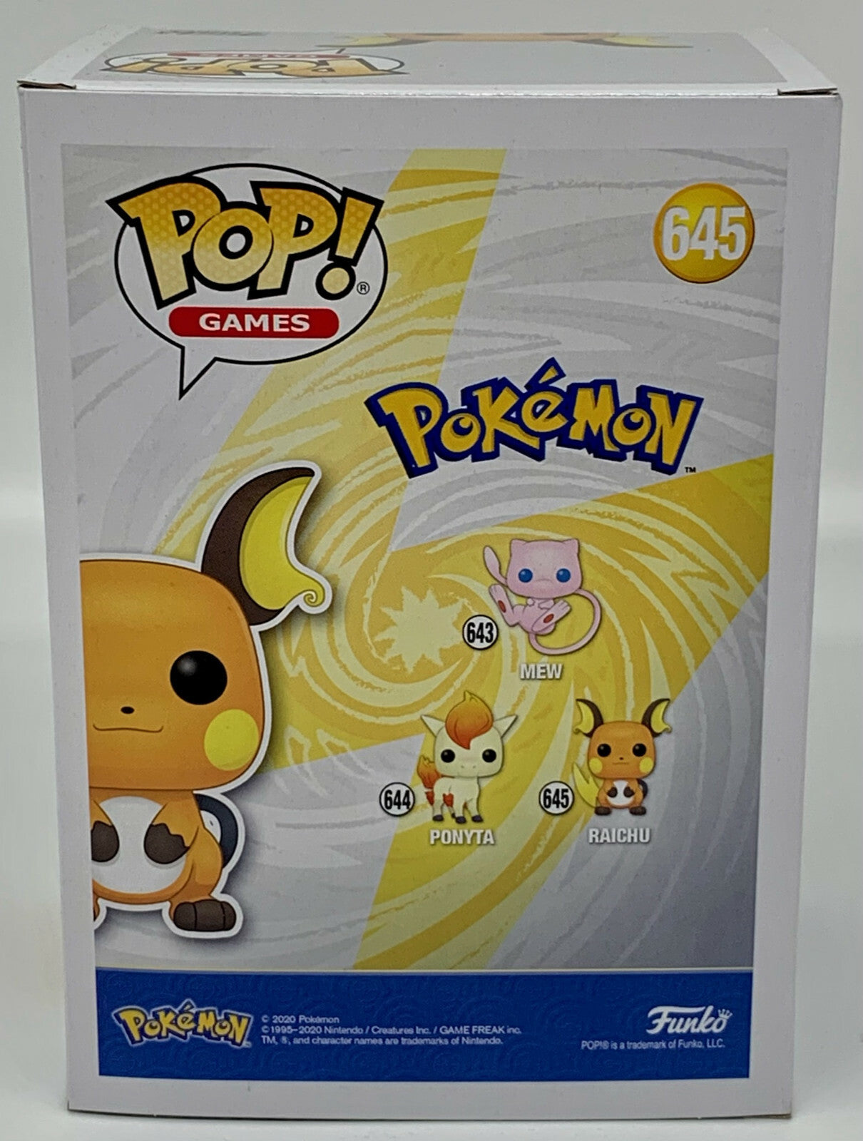 Pokemon Raichu Pop #645 Pokemon Funko Pop Games 2020 Pokemon