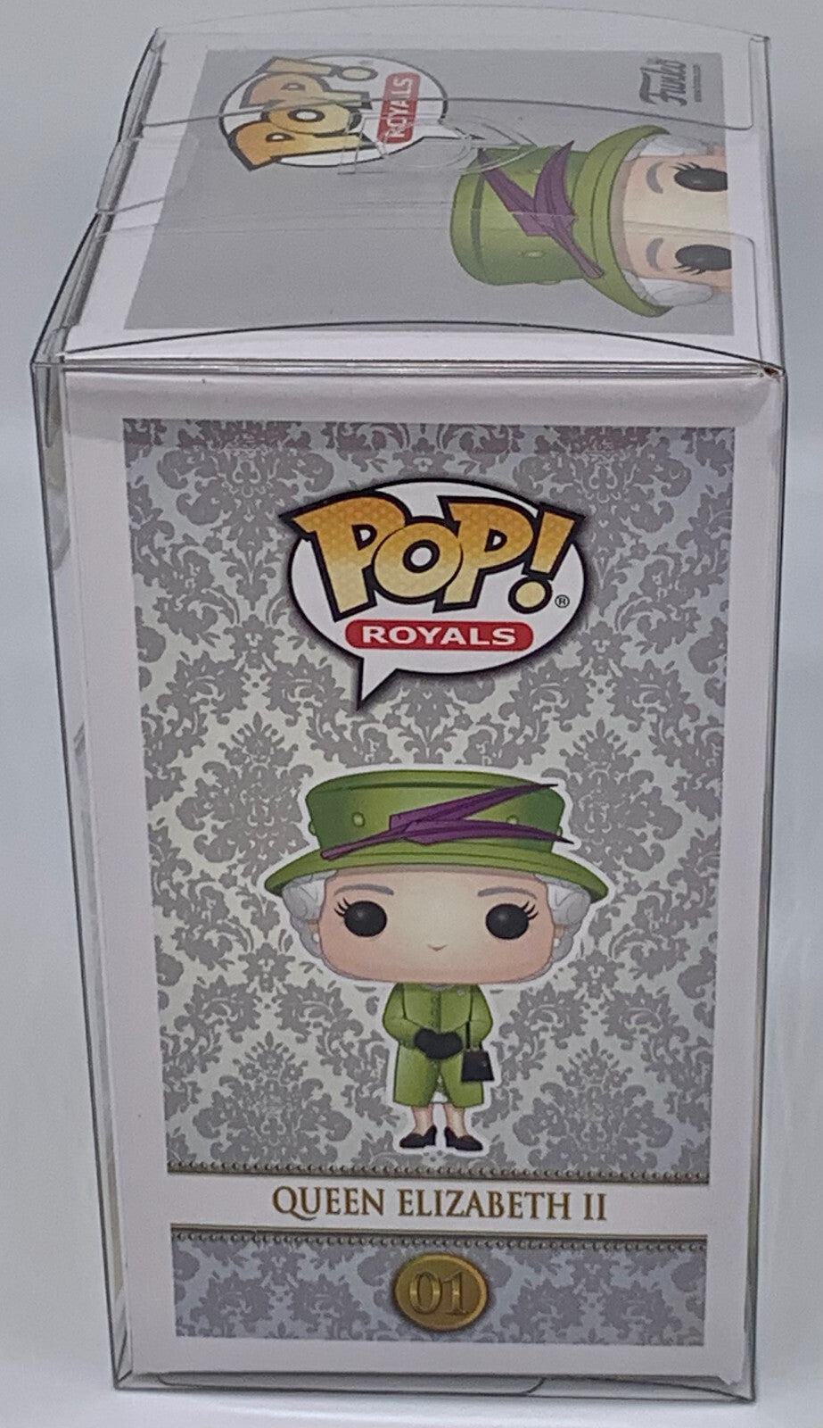 Queen Elizabeth II Pop #01 Green Suit Funko Pop Royals 2022 in Protector