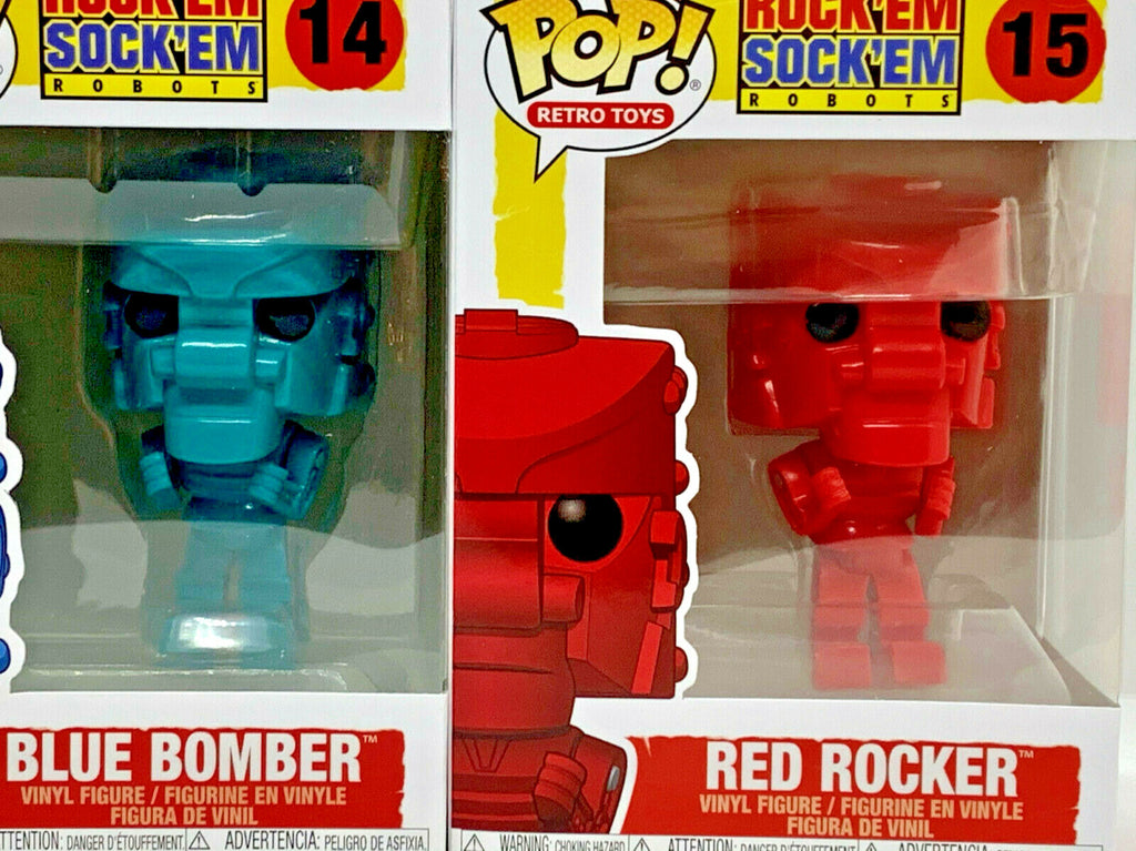 Rock Em Sock Em Robot Funko Pop Retro Toys 2 piece set Blue Bomber + Red Rocker