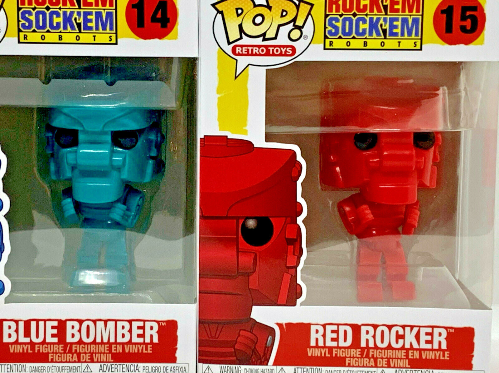 Rock Em Sock Em Robot Funko Pop Retro Toys 2 piece set Blue Bomber + Red Rocker