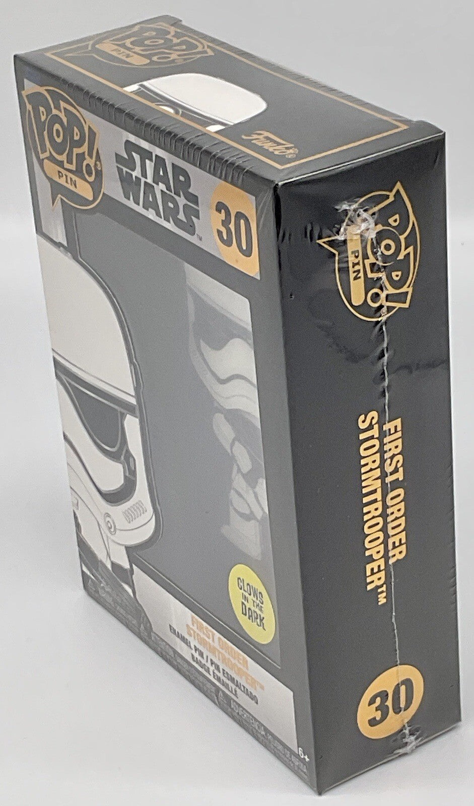 Star Wars First Order Stormtrooper Funko Pop Pin #30 Glows Large Enamel Pin 2022