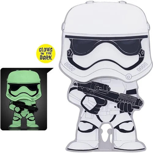 Star Wars First Order Stormtrooper Funko Pop Pin #30 Glows Large Enamel Pin 2022