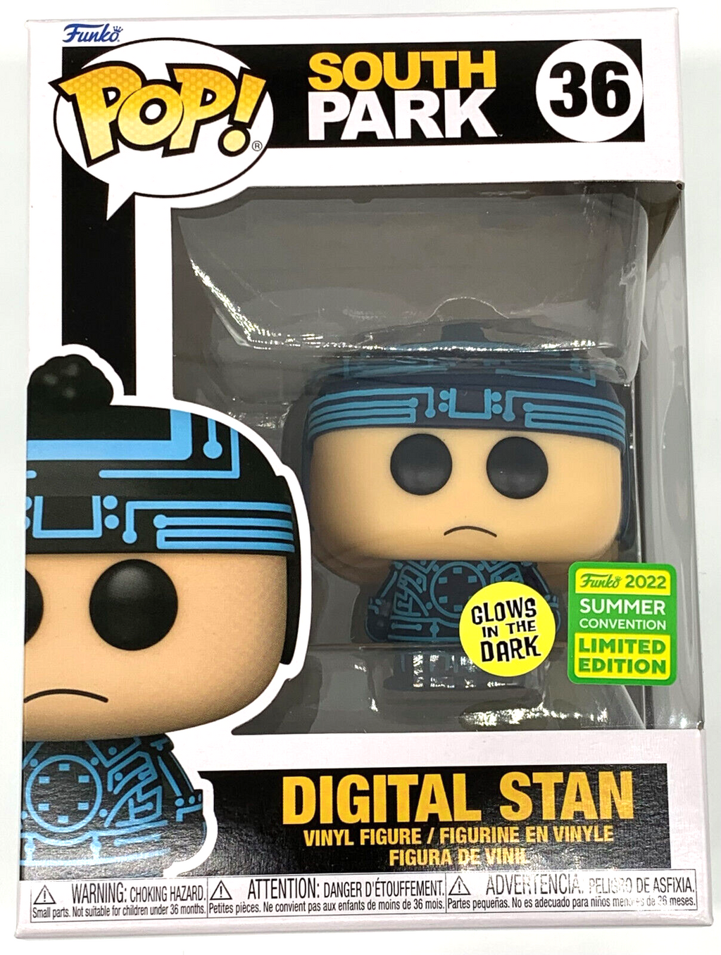 South Park Digital Stan Pop #36 Funko 2022 SDCC Exclusive Limited Edition Glows