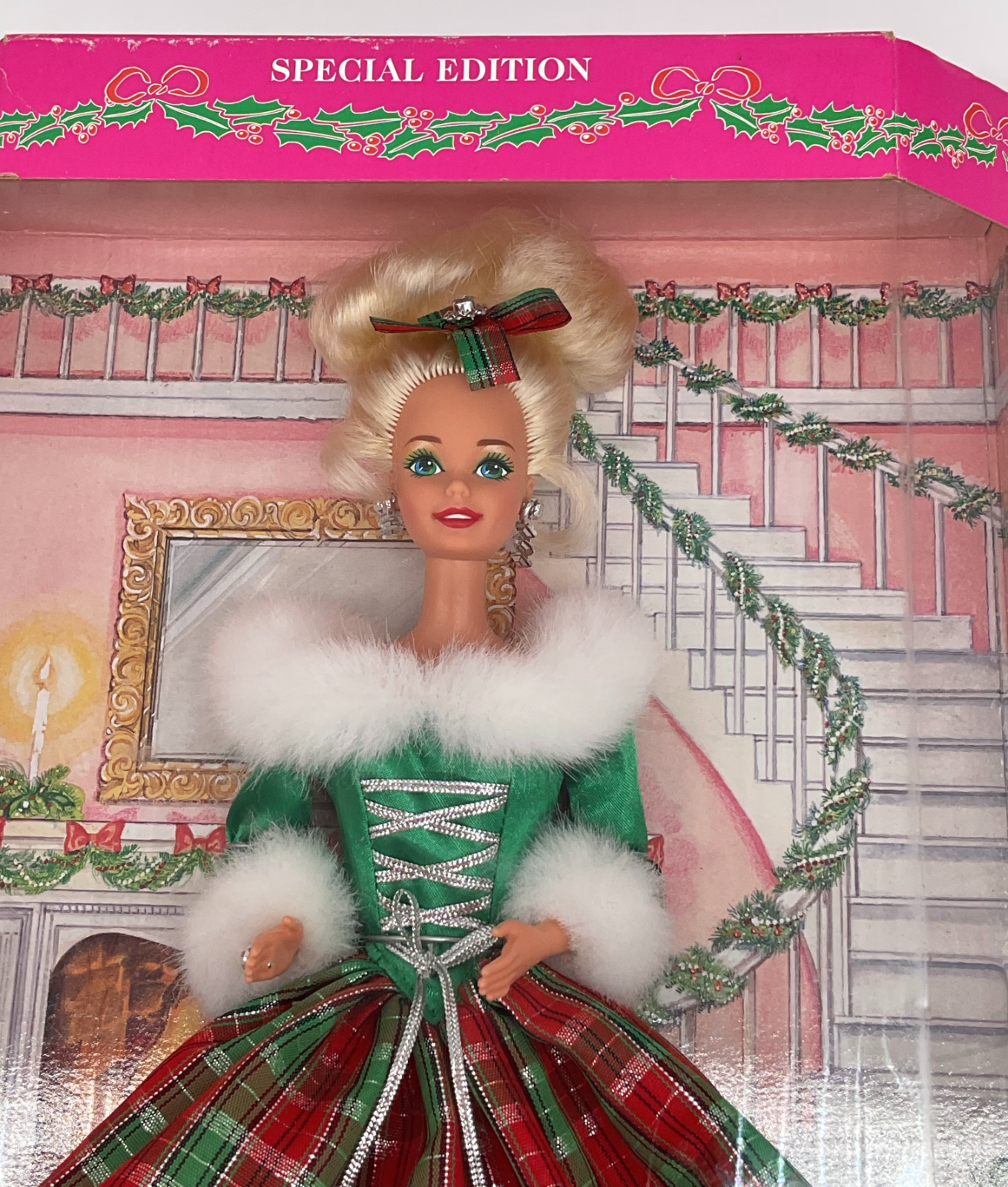 Barbie Doll Winter's Eve Barbie Special Edition 1994 NIB Mattel Plaid Gown