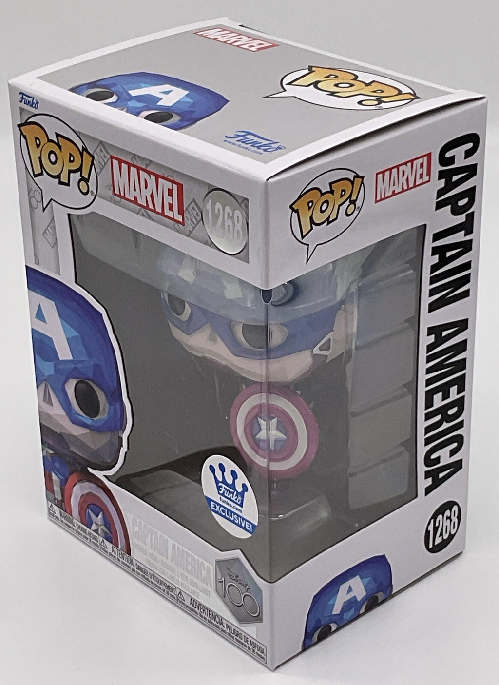 Captain America Pop #1268 Marvel (Faceted) Funko Exclusive  2023 with Protector