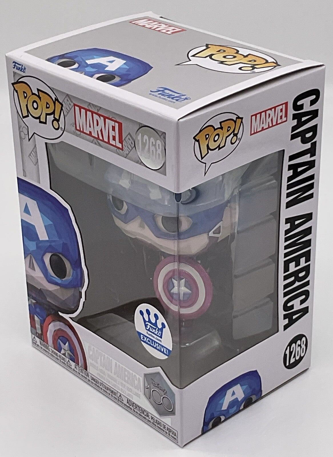 Captain America Pop #1268 Marvel (Faceted) Funko Exclusive  2023 with Protector