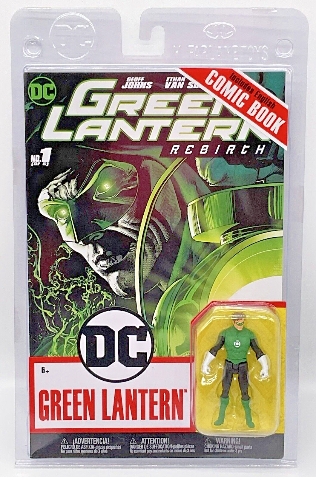 Green Lantern Figure and Comic Book Rebirth #1 Of 6 - 3 in. Figure McFarlane Toy