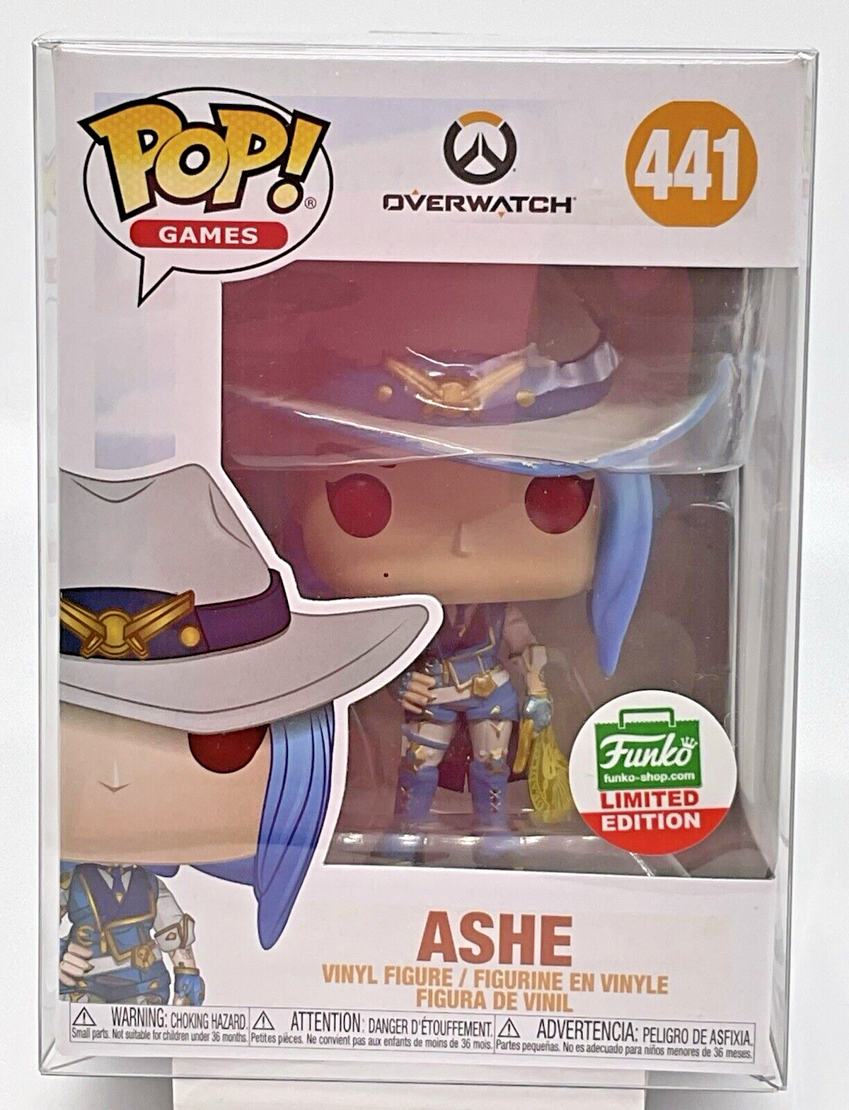 Ashe Pop #441 Overwatch Funko Exclusive 2019 Vaulted Comes in Pop Protector