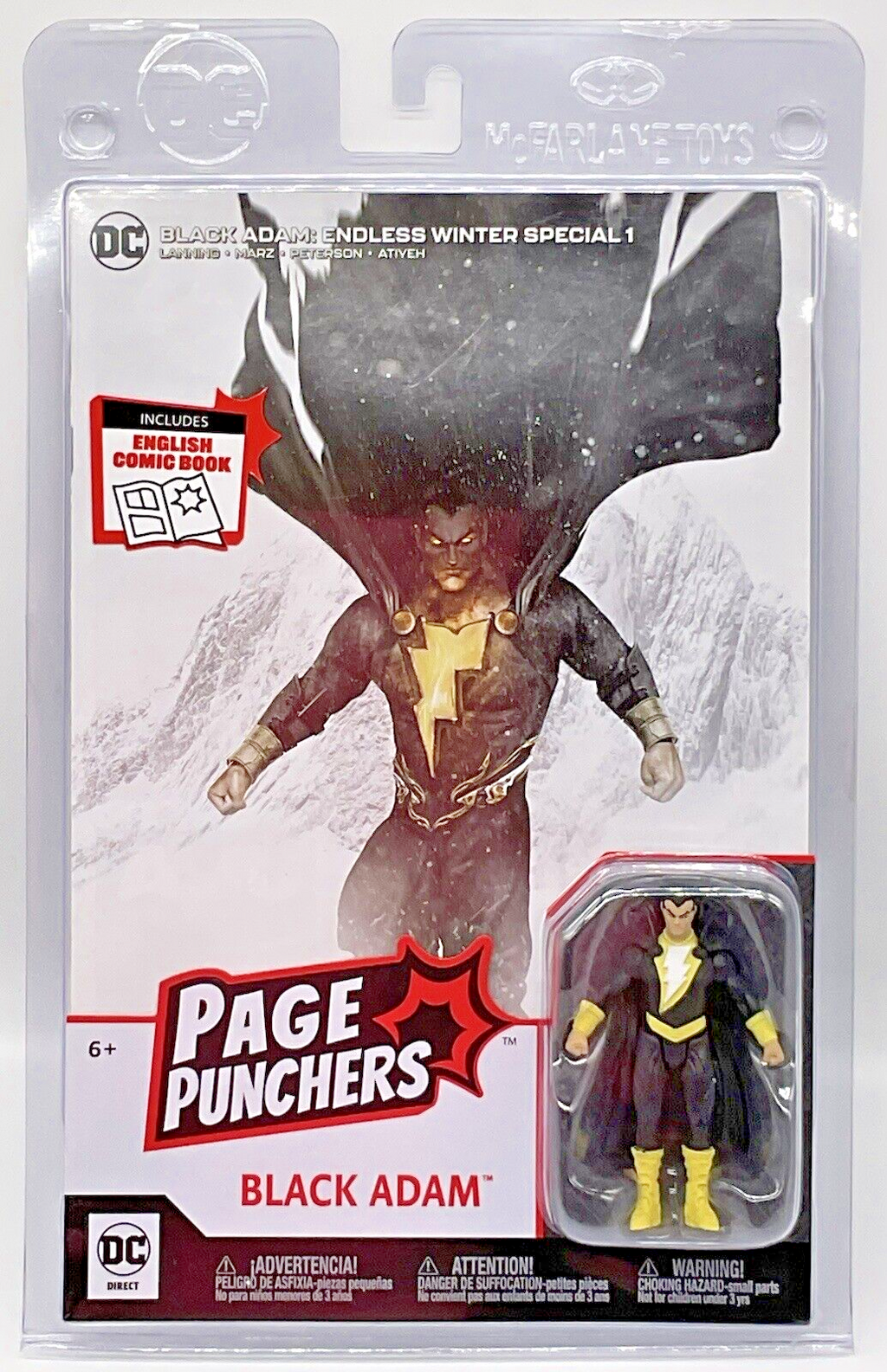 Black Adam Figure and Comic Book DC Endless Winter Special #1 - 3in. Figure