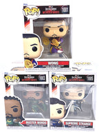 Doctor Strange 3 piece Funko Pop Set Wong, Master Mordo and Supreme Strange 2022