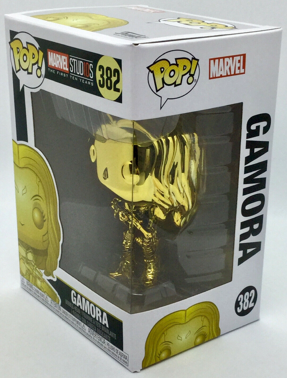 Gamora #382 Gold Chrome Marvel Studio's 10th  Funko Pop 2018 minor damage SEE