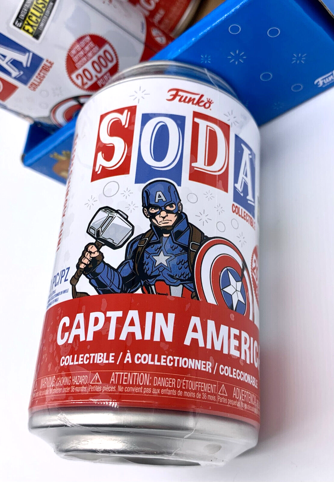 Captain America Funko Vinyl Soda Figure 2023 EE Excl Limited Chance of Chase