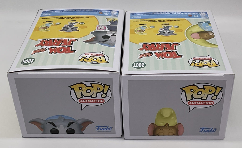 Tom & Jerry Funko Pop 2 Piece Set Tom Pop #2006 Jerry Pop #2007 Bedtime 2025