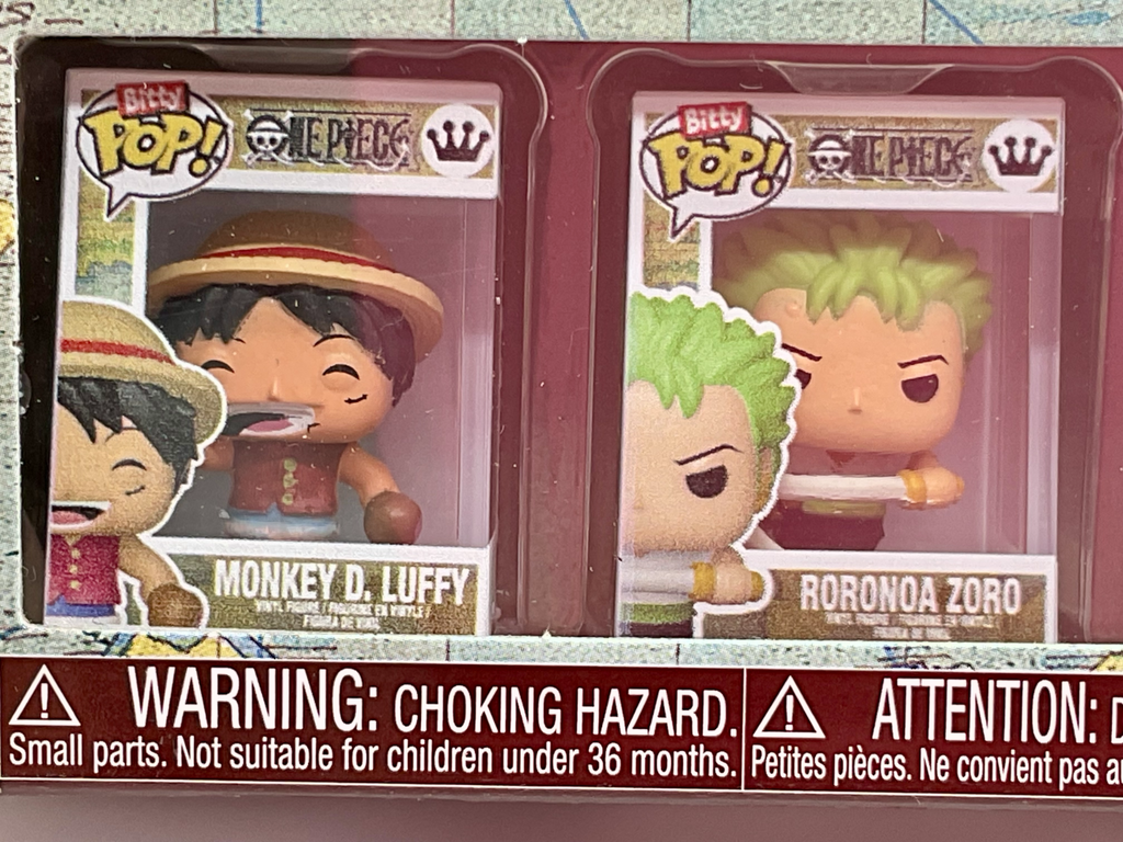One Piece Funko Bitty Pops 4 Pack 2025 Includes One Bitty Pop Shelf (H)