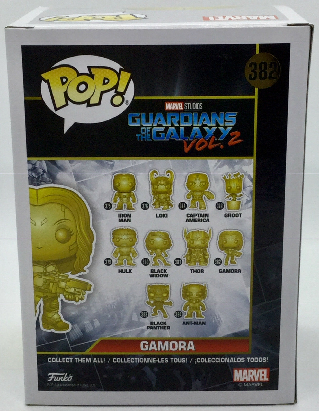 Gamora #382 Gold Chrome Marvel Studio's 10th  Funko Pop 2018 minor damage SEE