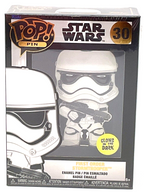Star Wars First Order Stormtrooper Funko Pop Pin #30 Glows Large Enamel Pin 2022