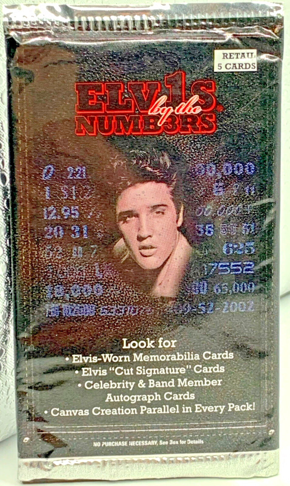 Elvis by the Numbers Collectible Cards Press Pass 5 Cards per Pack Sealed Packs