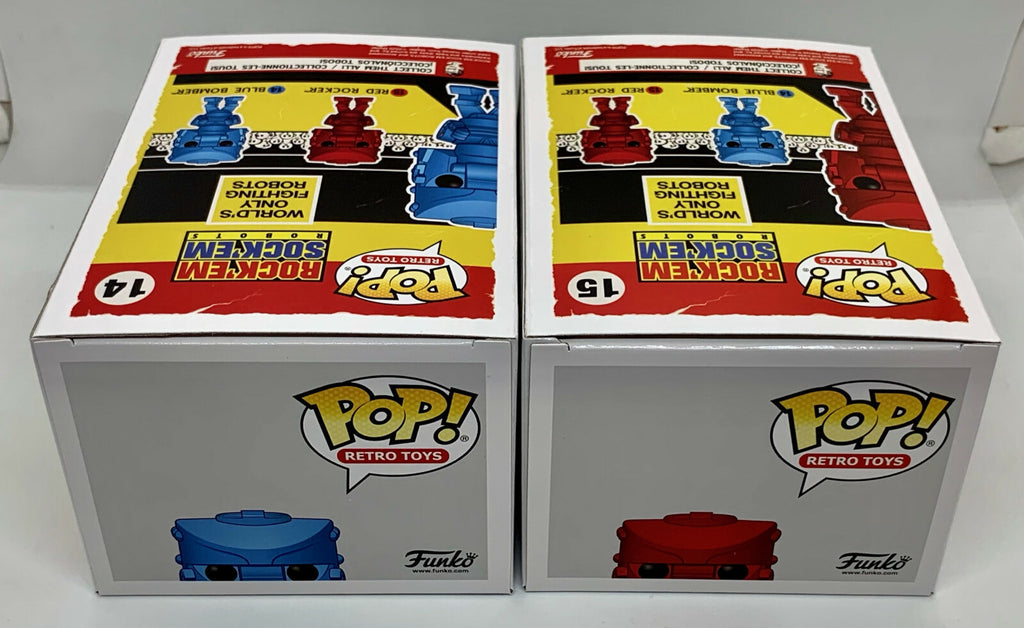 Rock Em Sock Em Robot Funko Pop Retro Toys 2 piece set Blue Bomber + Red Rocker