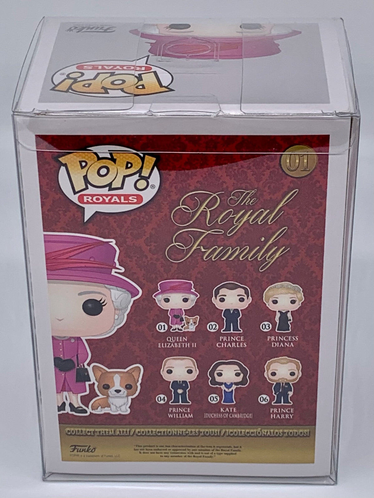 Queen Elizabeth II Pop #01 with Corgi Funko The Royal Family 2022 in Protector