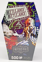 Beetlejuice 500 Piece Puzzle Coffin Box Puzzle Art Poster 14in x 19in Aquarius