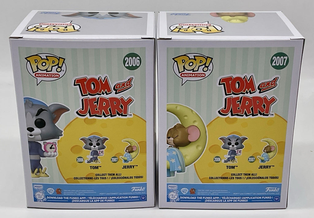 Tom & Jerry Funko Pop 2 Piece Set Tom Pop #2006 Jerry Pop #2007 Bedtime 2025