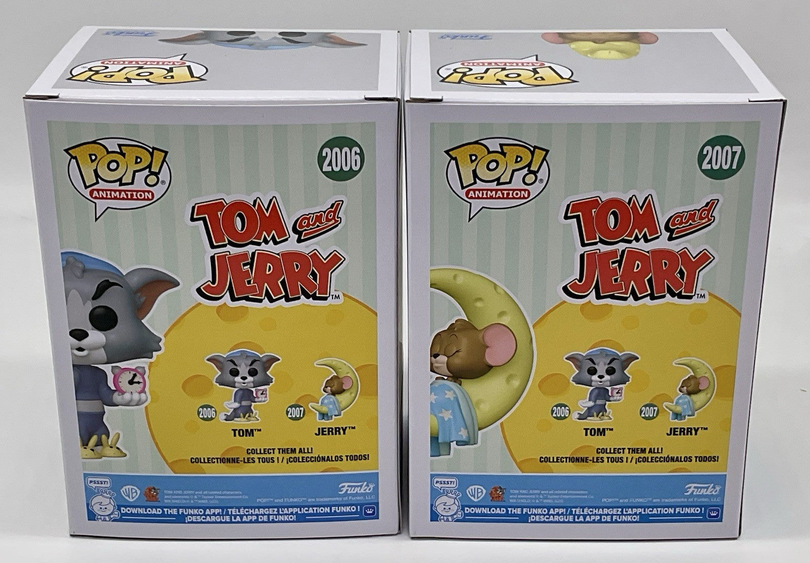 Tom & Jerry Funko Pop 2 Piece Set Tom Pop #2006 Jerry Pop #2007 Bedtime 2025