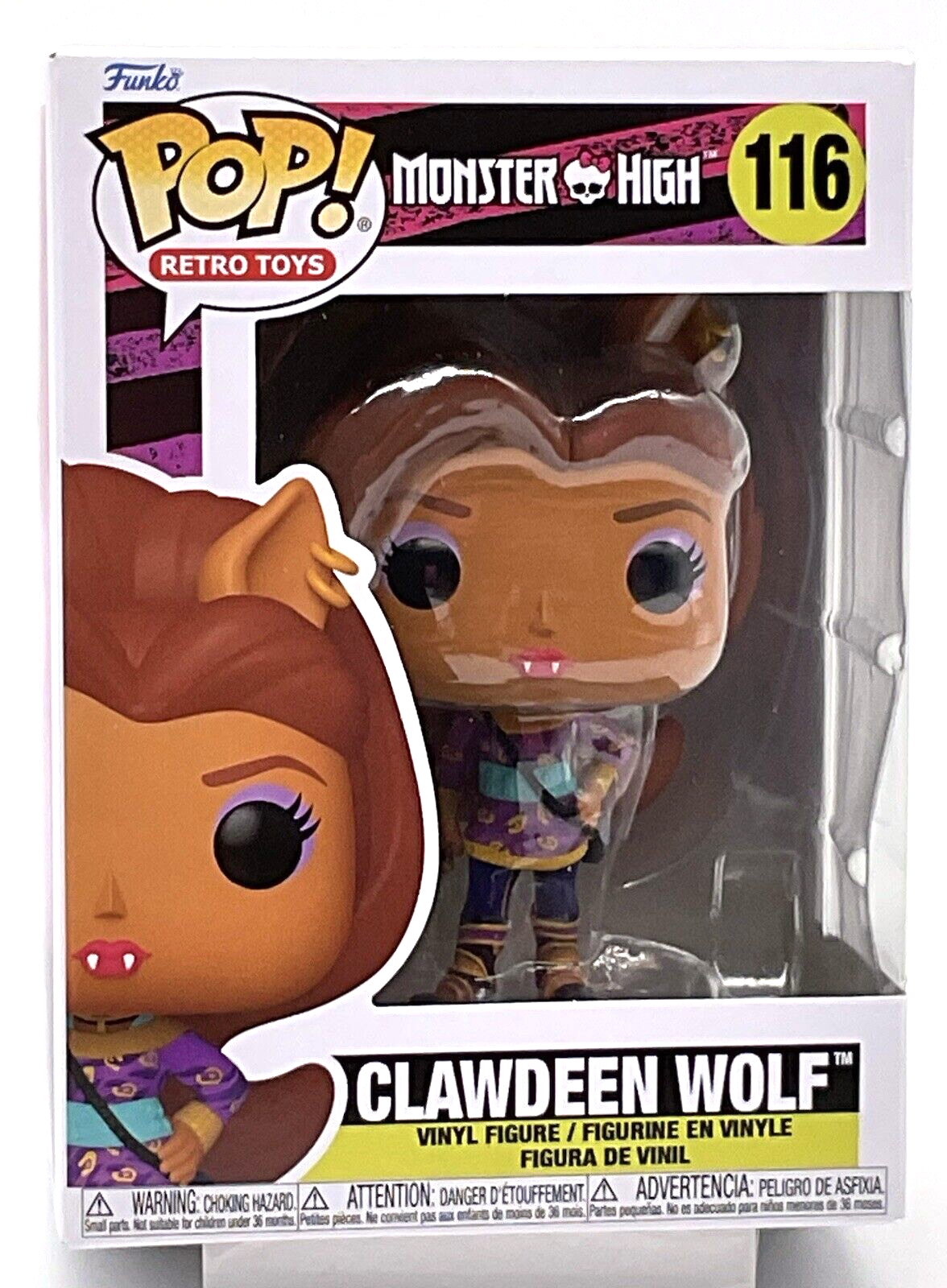 Clawdeen Wolf Pop #116 Monster High Funko Pop Retro Toys 2023 with Protector 