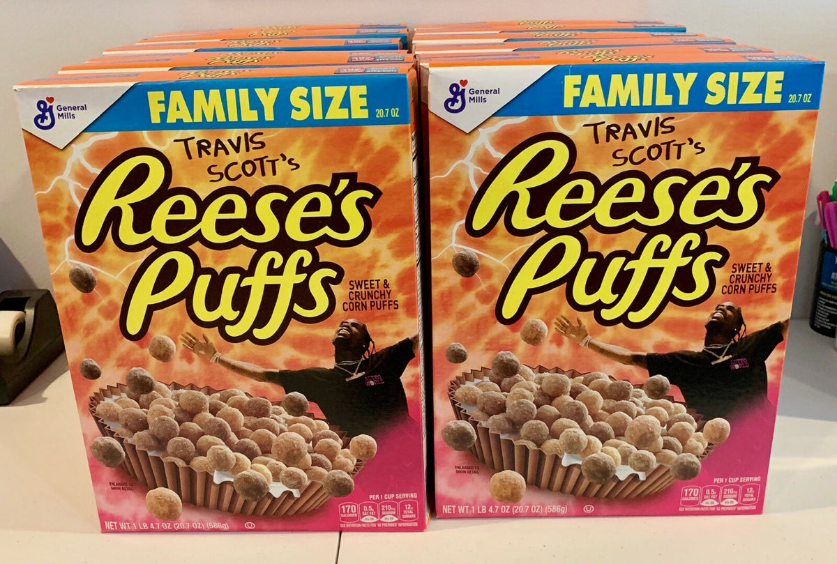 Travis Scott's Reese's Puffs Cereal Family Size Special Edition 1 Box 