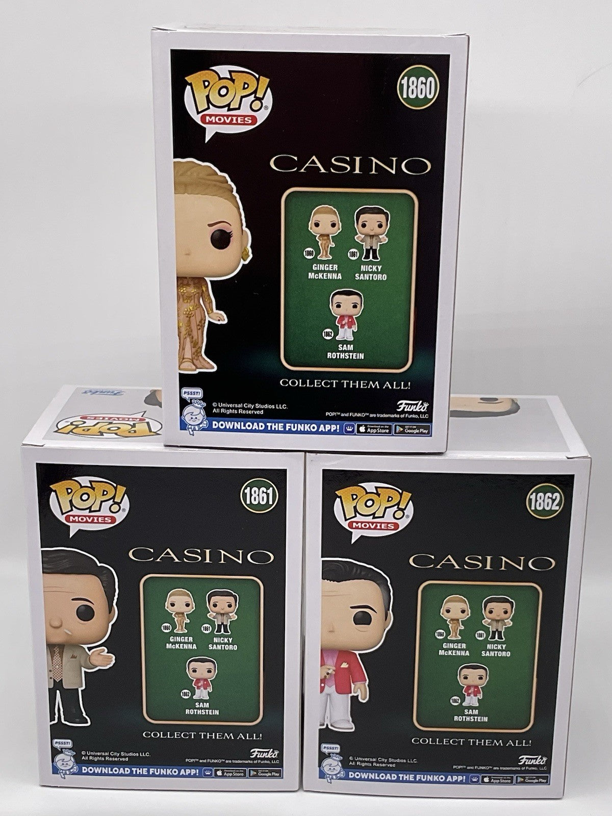 Casino Funko Pop 3 Piece Set Ginger #1860, Nicky #1861, Sam #1862 Casino 2024