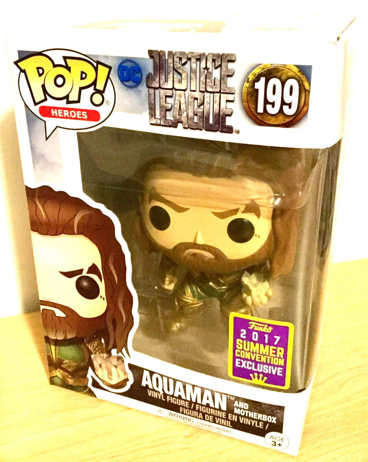 Aquaman Mother Box Pop #199 Justice League Funko 2017 Vaulted SDCC Summer Conv